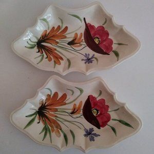 Lazy Susan Dishes Trinket Trays Made In Italy Hand Painted Repurposed